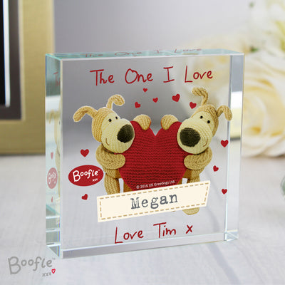 Personalised Boofle Shared Heart Large Crystal Token Ornaments Everything Personal