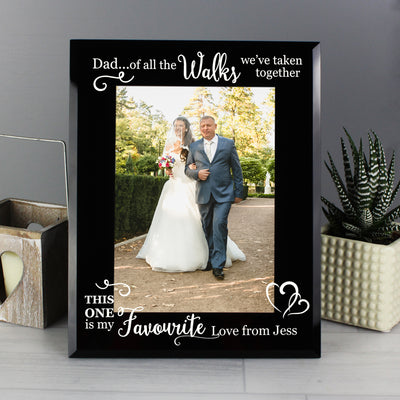 Personalised Of All the Walks... Wedding 5x7 Black Glass Photo Frame Photo Frames, Albums and Guestbooks Everything Personal