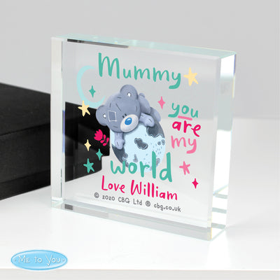 Personalised You Are My World Me To You Large Crystal Token Ornaments Everything Personal