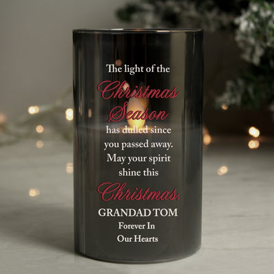 Personalised Christmas Season Memorial Smoked LED Candle LED Lights, Candles & Decorations Everything Personal