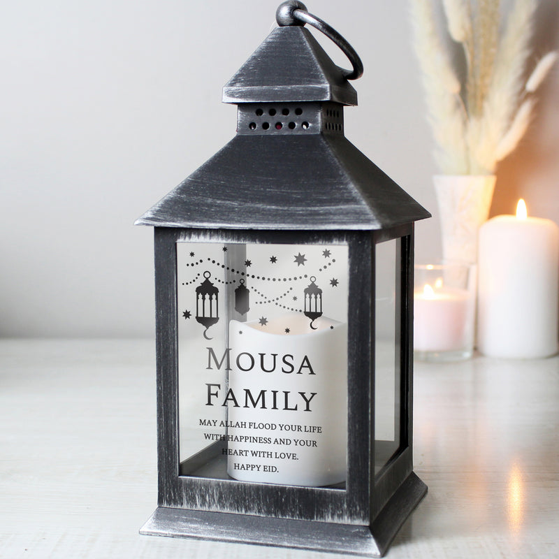 Personalised Eid and Ramadan Black Lantern LED Lights, Candles & Decorations Everything Personal