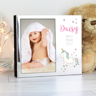 Personalised Baby Unicorn 4x6 Photo Frame Album Photo Frames, Albums and Guestbooks Everything Personal