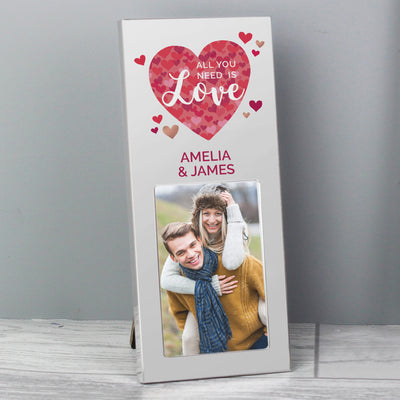 Personalised 'All You Need is Love' Confetti Hearts 2x3 Photo Frame Photo Frames, Albums and Guestbooks Everything Personal
