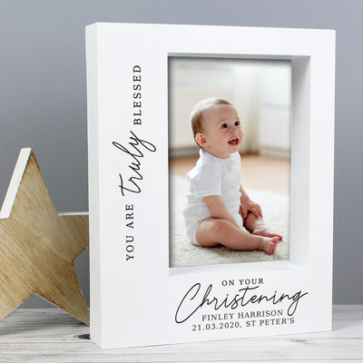 Personalised 'Truly Blessed' Christening 5x7 Box Photo Frame Photo Frames, Albums and Guestbooks Everything Personal