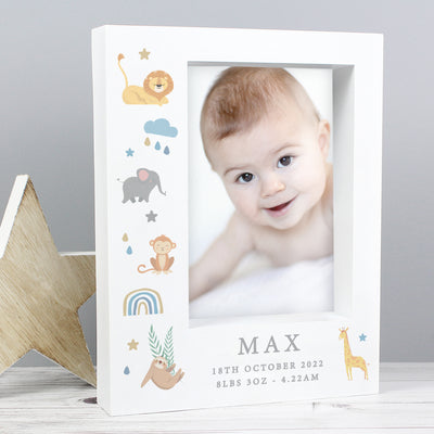 Personalised Safari Animals Initial 5x7 Box Photo Frame Photo Frames, Albums and Guestbooks Everything Personal