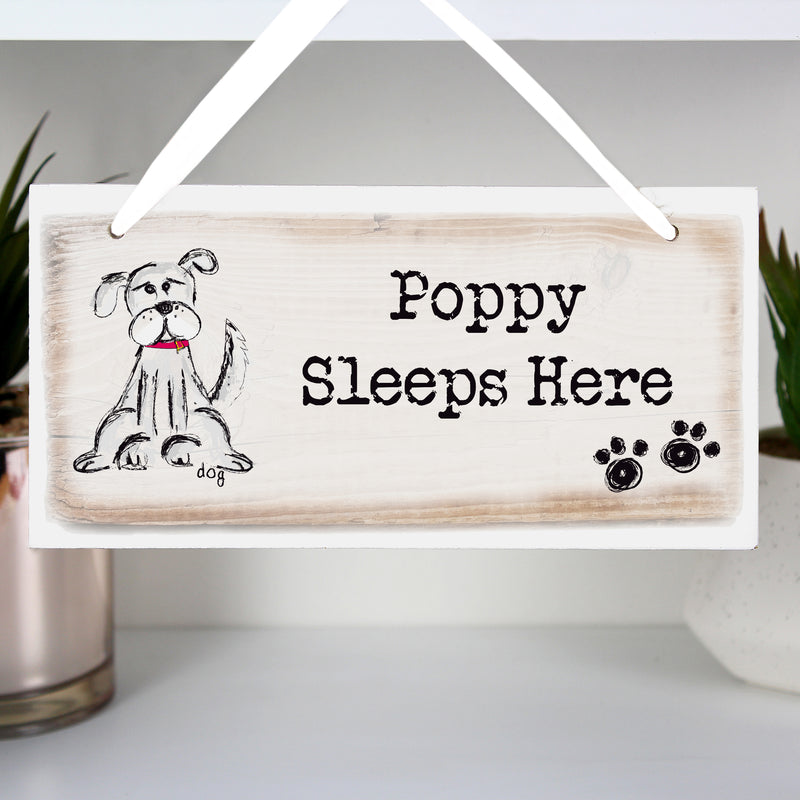 Personalised Dog Wooden Sign Hanging Decorations & Signs Everything Personal