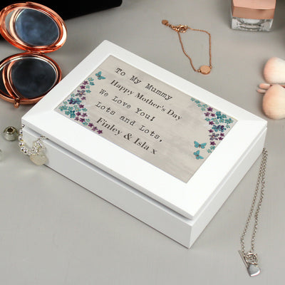 Personalised Forget me not Jewellery Box Trinket, Jewellery & Keepsake Boxes Everything Personal