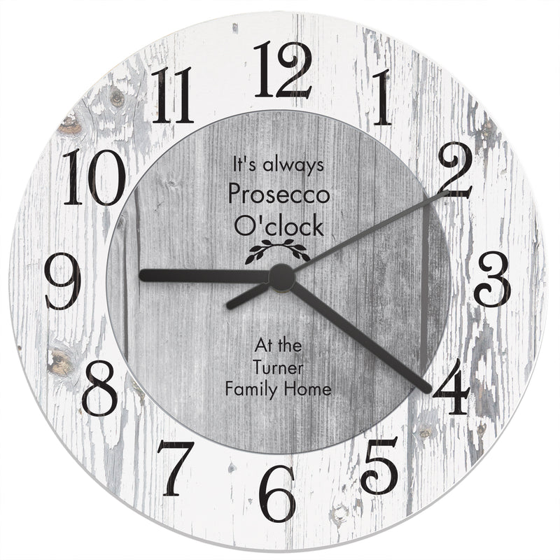 Personalised Shabby Chic Large Wooden Clock Clocks & Watches Everything Personal