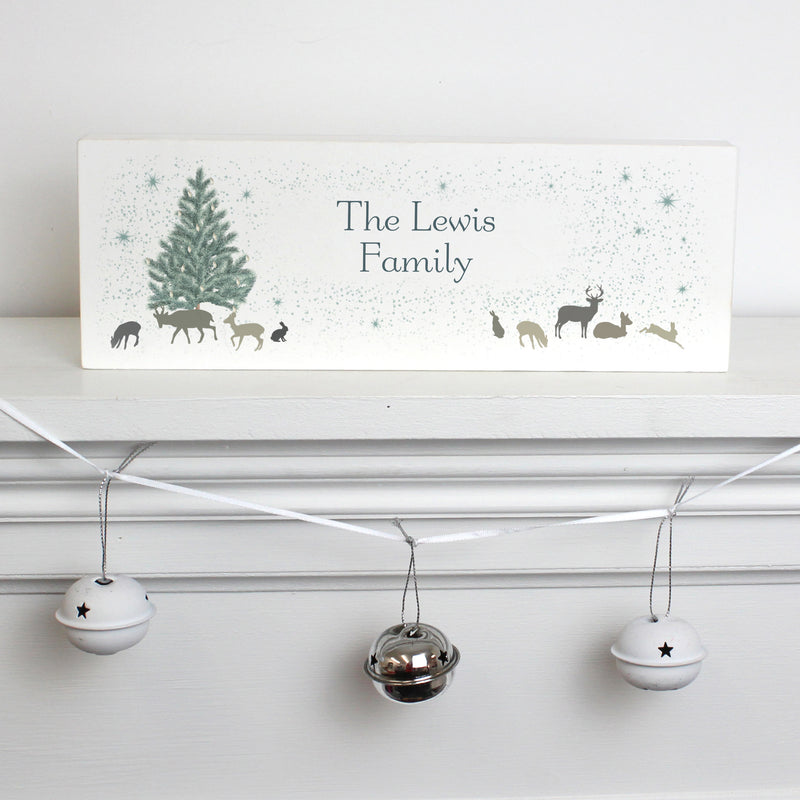Personalised A Winters Night Wooden Block Sign Hanging Decorations & Signs Everything Personal