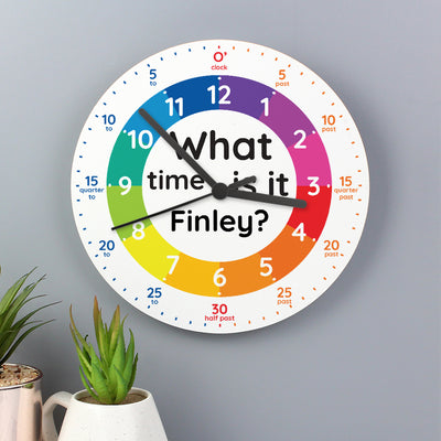 Personalised What Time Is It? Wooden Clock Clocks & Watches Everything Personal