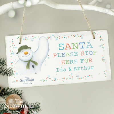 Personalised The Snowman Let it Snow Santa Stop Here Wooden Sign Christmas Decorations Everything Personal