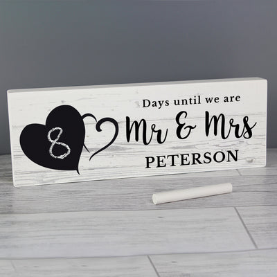Personalised Rustic Chalk Countdown Wooden Block Sign Hanging Decorations & Signs Everything Personal