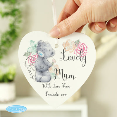 Personalised Me to You Floral Wooden Heart Decoration Hanging Decorations & Signs Everything Personal