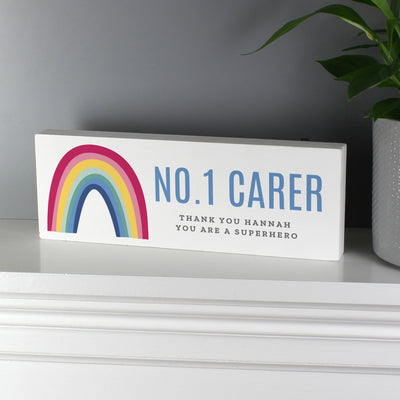 Personalised Rainbow Wooden Block Sign Hanging Decorations & Signs Everything Personal