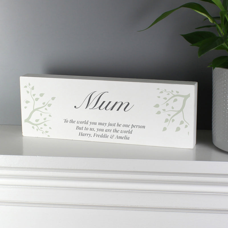 Personalised Branches Wooden Block Sign Hanging Decorations & Signs Everything Personal