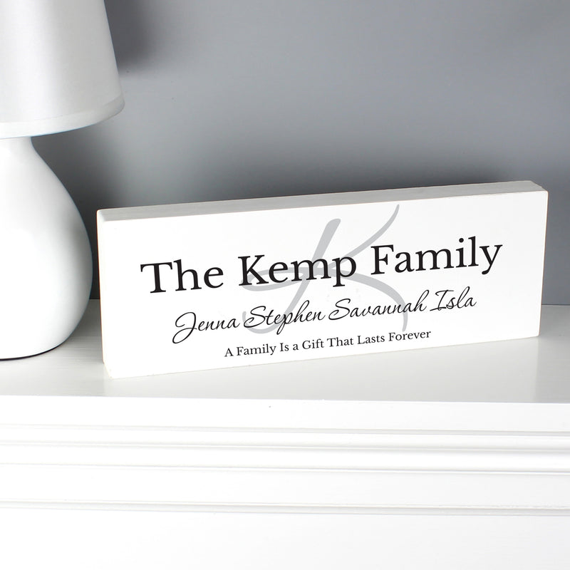 Personalised Family Wooden Block Sign Hanging Decorations & Signs Everything Personal