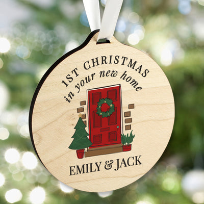 Personalised New Home Round Wooden Decoration Christmas Decorations Everything Personal
