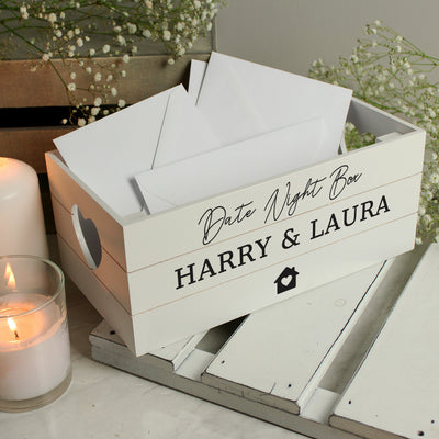 Personalised Home White Wooden Crate Storage Everything Personal