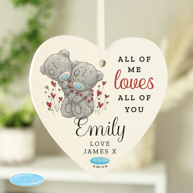 Personalised Me to You Valentine Wooden Heart Decoration Licensed Products Everything Personal