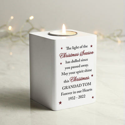 Personalised Christmas Season Memorial Wooden Tealight Holder Candles & Reed Diffusers Everything Personal