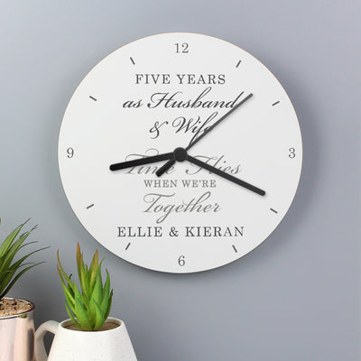 Personalised Anniversary Wooden Clock Clocks & Watches Everything Personal