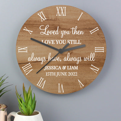 Personalised Wood Effect Clock Clocks & Watches Everything Personal