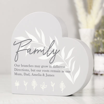 Personalised Leaf Decor Free Standing Heart Ornament Ornaments Everything Personal