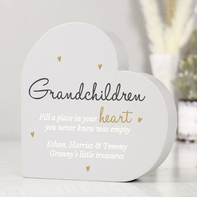 Personalised Grandchildren Free Standing Heart Ornament Ornaments Everything Personal
