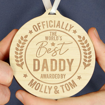 Personalised Officially The Best Round Wooden Medal Keepsakes Everything Personal