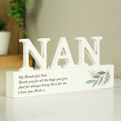 Personalised Botanical Wooden Nan Ornament Ornaments Everything Personal