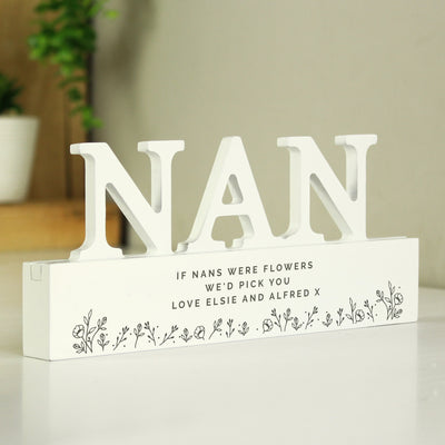 Personalised Floral Wooden Nan Ornament Ornaments Everything Personal