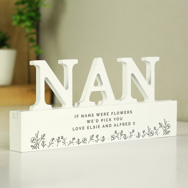 Personalised Floral Wooden Nan Ornament Ornaments Everything Personal