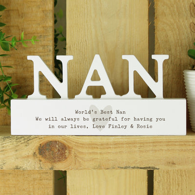 Personalised Heart Wooden Nan Ornament Ornaments Everything Personal