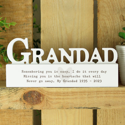 Personalised Heart Wooden Grandad Ornament Ornaments Everything Personal