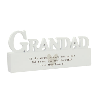Personalised Heart Wooden Grandad Ornament Ornaments Everything Personal