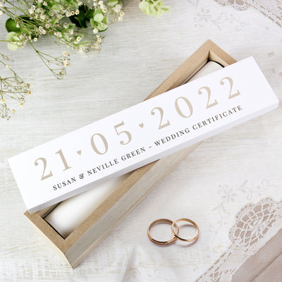 Personalised Big Date Wooden Certificate Holder Keepsakes Everything Personal