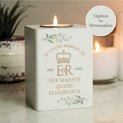 Personalised Queens Commemorative Wooden Tea Light Holder Candles & Reed Diffusers Everything Personal