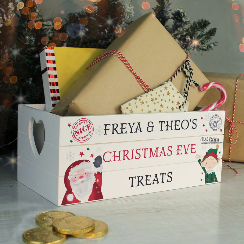 Personalised Christmas White Wooden Crate Storage Everything Personal