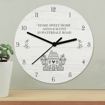 Personalised HOME Shabby Chic Wooden Clock Clocks & Watches Everything Personal