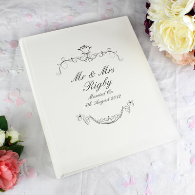 Personalised Black Ornate Swirl Traditional Photo Album Photo Frames, Albums and Guestbooks Everything Personal