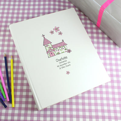 Personalised Whimsical Church Pink Traditional Photo Album Photo Frames, Albums and Guestbooks Everything Personal