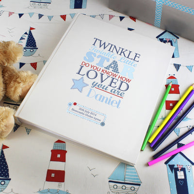 Personalised Twinkle Boys Traditional Album Photo Frames, Albums and Guestbooks Everything Personal