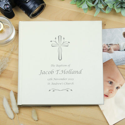 Personalised Silver Cross Album with Sleeves Photo Frames, Albums and Guestbooks Everything Personal