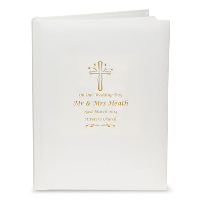 Personalised Gold Cross Traditional Album Photo Frames, Albums and Guestbooks Everything Personal