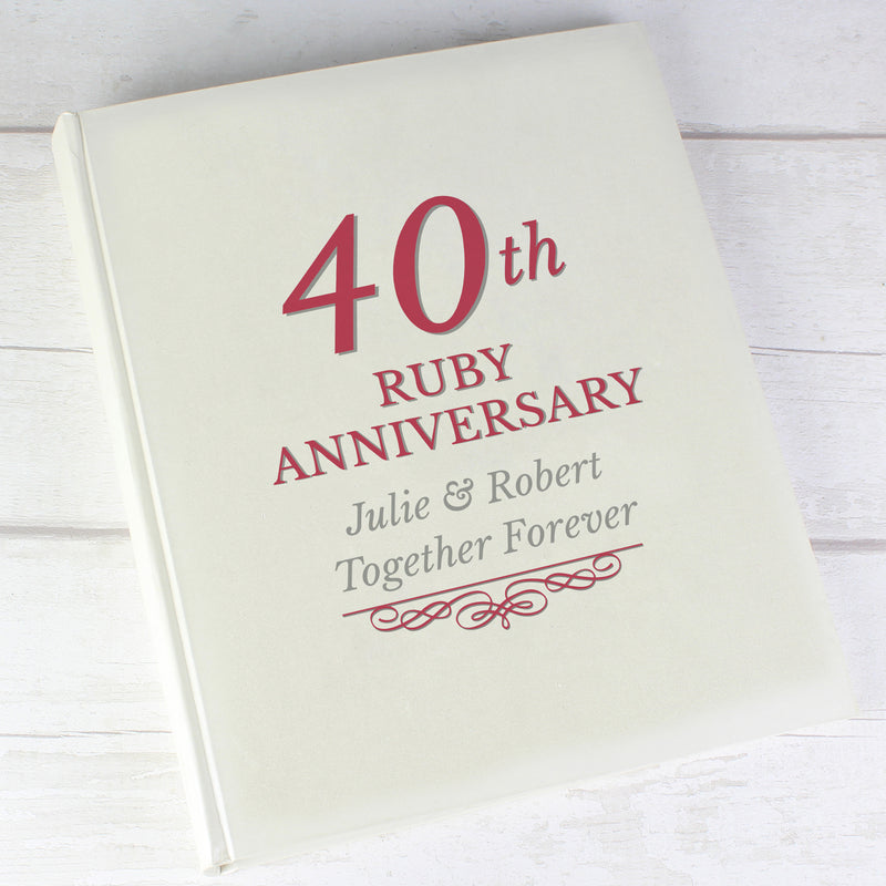 Personalised 40th Ruby Anniversary Traditional Album Photo Frames, Albums and Guestbooks Everything Personal