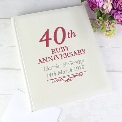 Personalised 40th Ruby Anniversary Traditional Album Photo Frames, Albums and Guestbooks Everything Personal