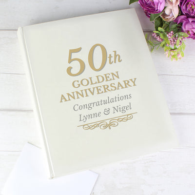 Personalised 50th Golden Anniversary Traditional Photo Album Photo Frames, Albums and Guestbooks Everything Personal