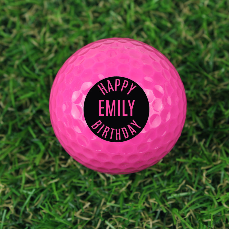 Personalised Happy Birthday Pink Golf Ball Keepsakes Everything Personal