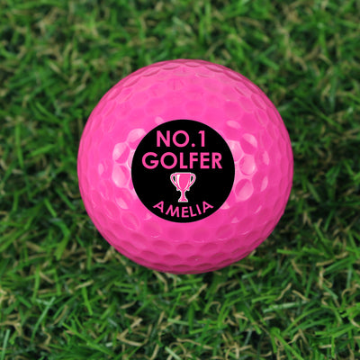 Personalised No.1 Golfer Pink Golf Ball Keepsakes Everything Personal