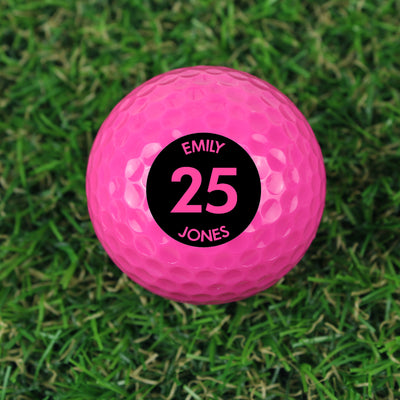 Personalised Big Age Pink Golf Ball Keepsakes Everything Personal